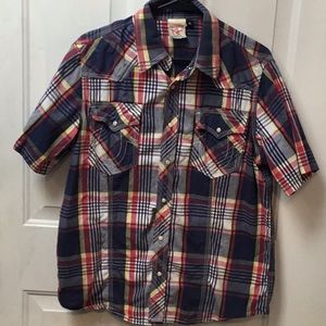 Plaid True Religion Button Up